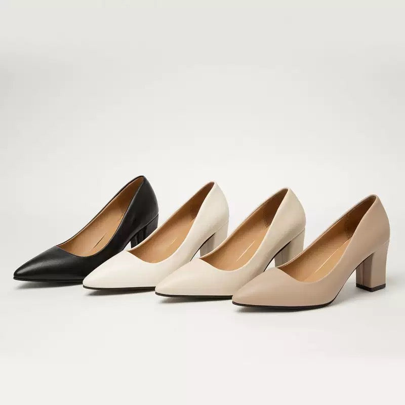 Women's pointed-toe block heels