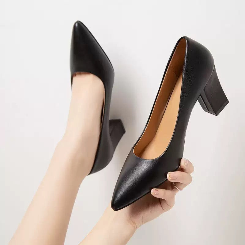 Women's pointed-toe block heels