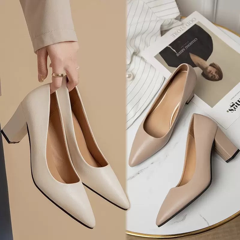 Women's pointed-toe block heels