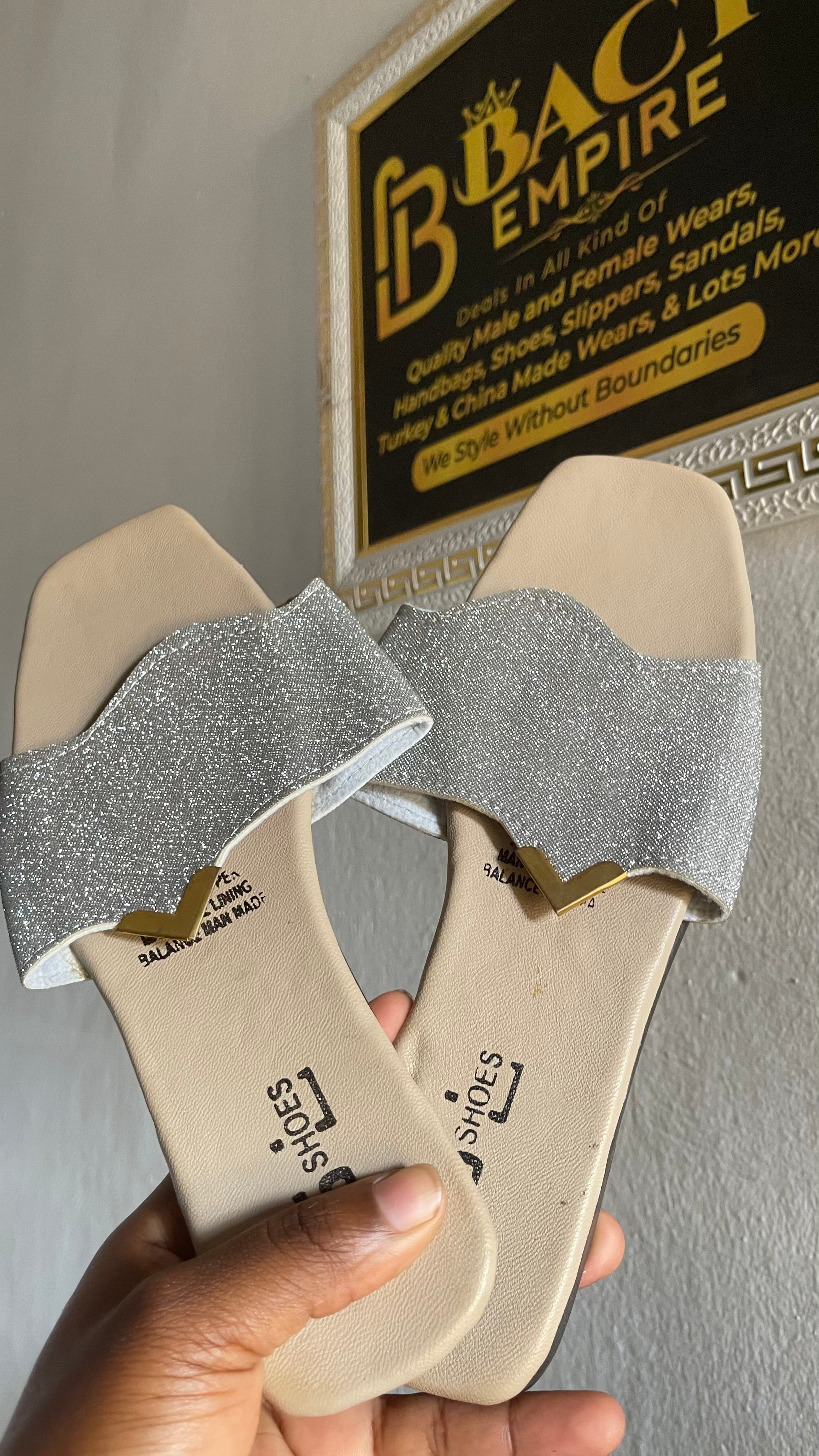Shiny slippers